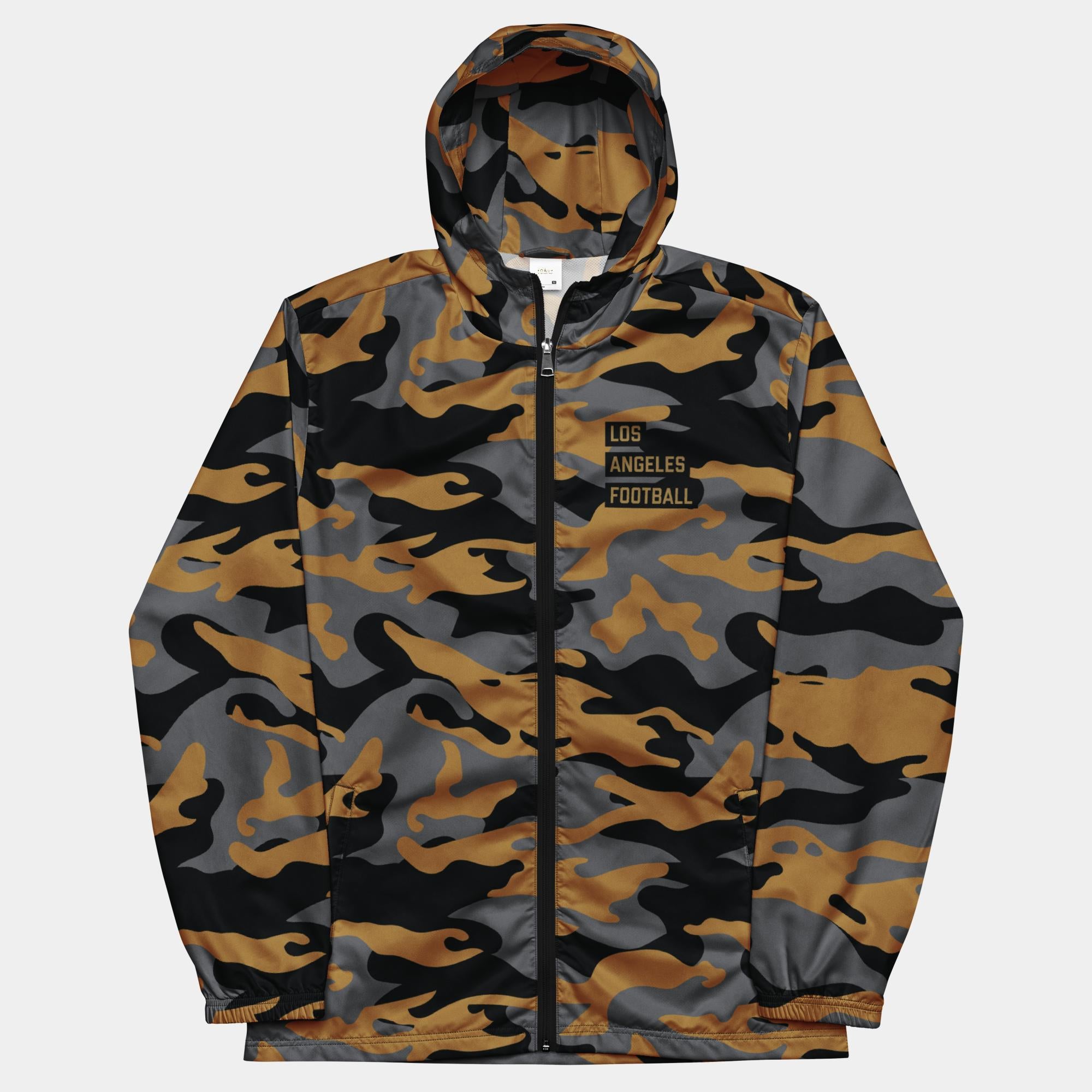 The Battle of Los Angeles (LAFC) Unisex Camo Windbreaker (Woodland Print)